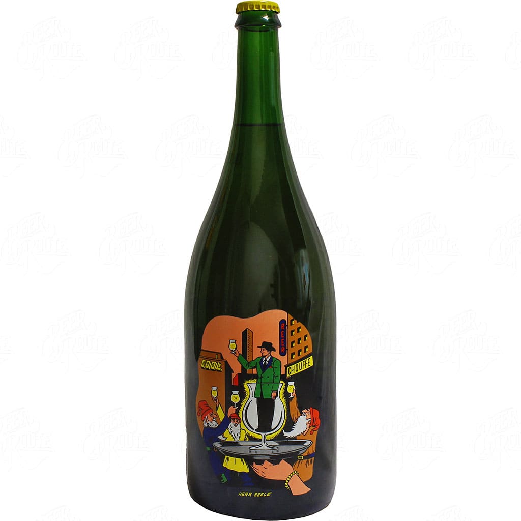 Magnum de bière Big Chouffe Edition Collector 2023 dessiné par Herr Steele de la brasserie belge d'Achouffe