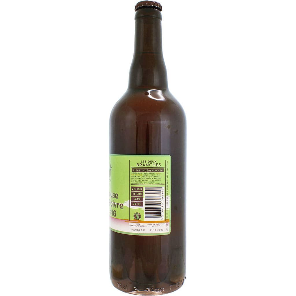 Bière Farmhouse Baies & Poivres brassée par la brasserie ligérienne des 2 Branches en 75cl