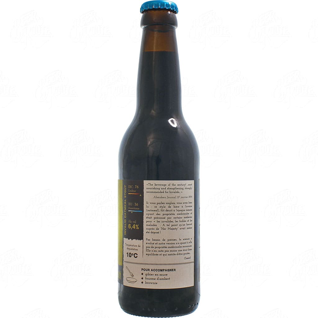 Bière Invalid Oatmeal Stout brassée par Nomade Brewery, France en 33cl