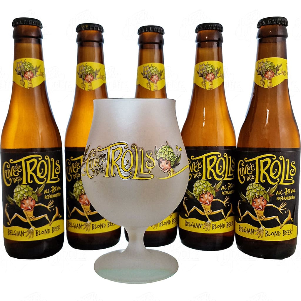 Pack Cuvée des Trolls 5 bières et un verre brassée par Dubuisson, Belgique coffret de 165cl