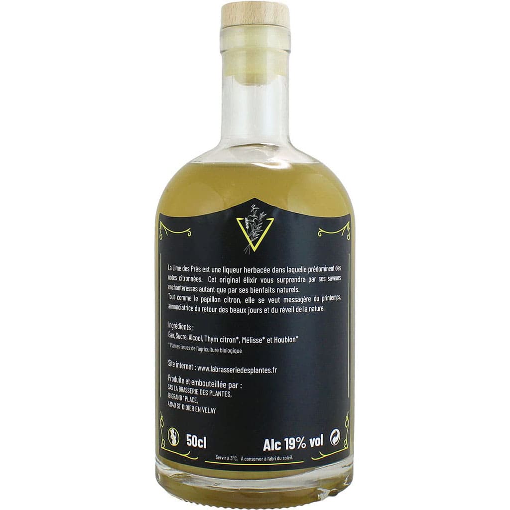 Liqueur herbacée La Lime des Prés par Brasserie des Plantes, France en 50cl