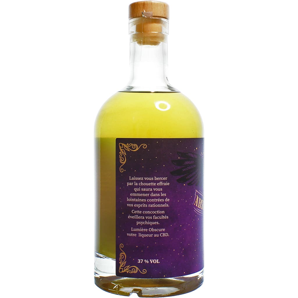 Liqueur artisanal Lumière Obscure : Absinthe CBD Citron par Brasserie des Plantes, France en 70cl