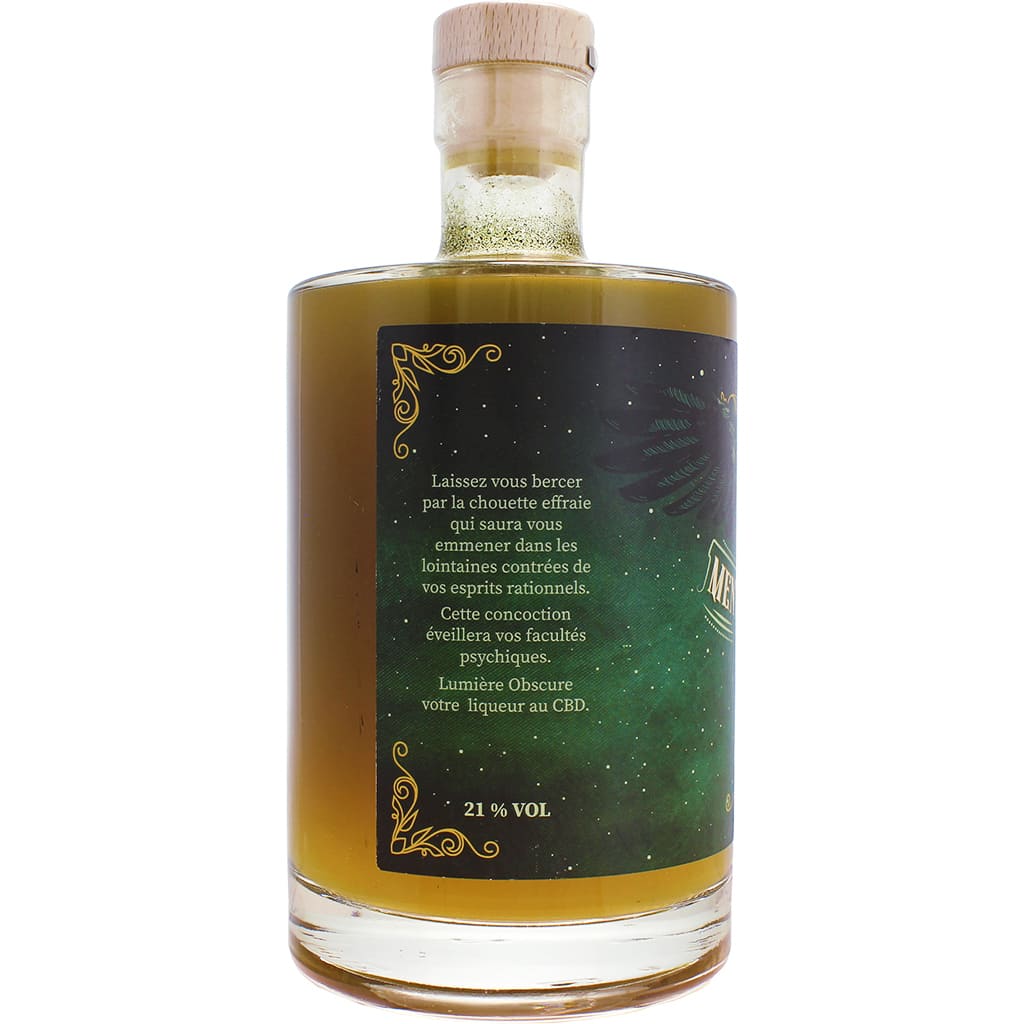 Liqueur artisanal Lumière Obscure : Menthe CBD Ortie par Brasserie des Plantes, France en 70cl