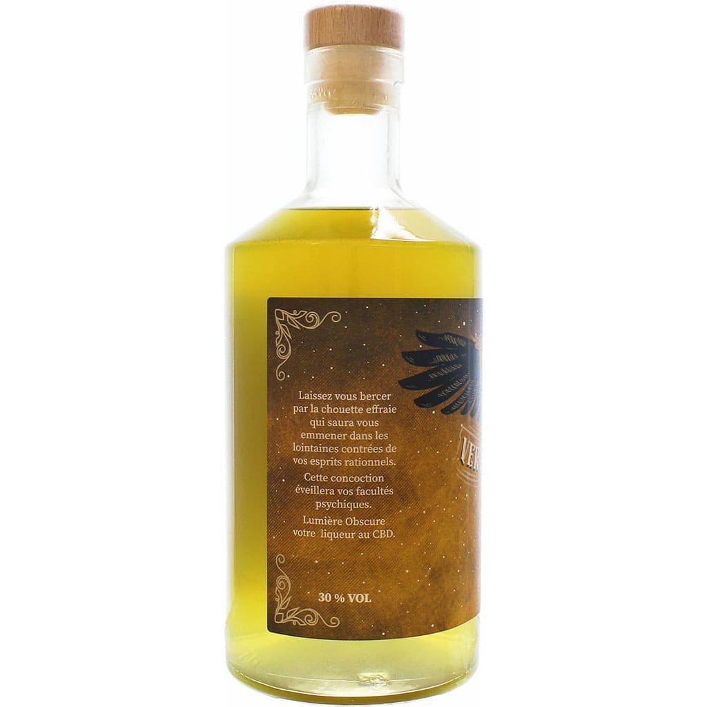 Liqueur artisanal Lumière Obscure : Verveine CBD Aurone par Brasserie des Plantes, France en 70cl