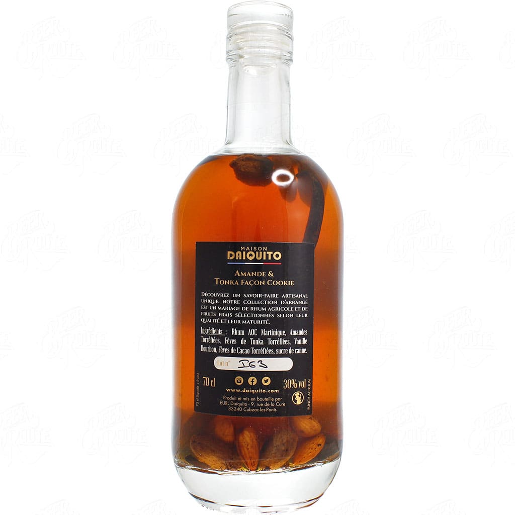 Rhum arrangé : Amande et Tonka façon cookie préparé par Daiquito, France en 70cl
