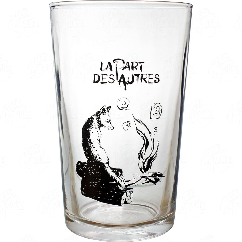 Verre La Part Des Autres avec le logo de la Bière La Rousse fumée de la brasserie La Part Des Autres, France