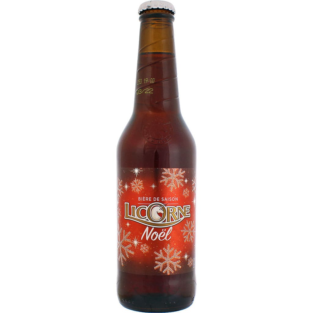 Bière Licorne Noël brassée par la brasserie française Licorne
