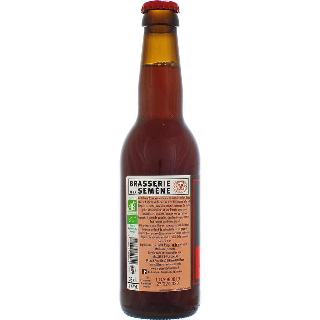 Bière La Gaudine Ambrée brassée par la brasserie française de la Semène