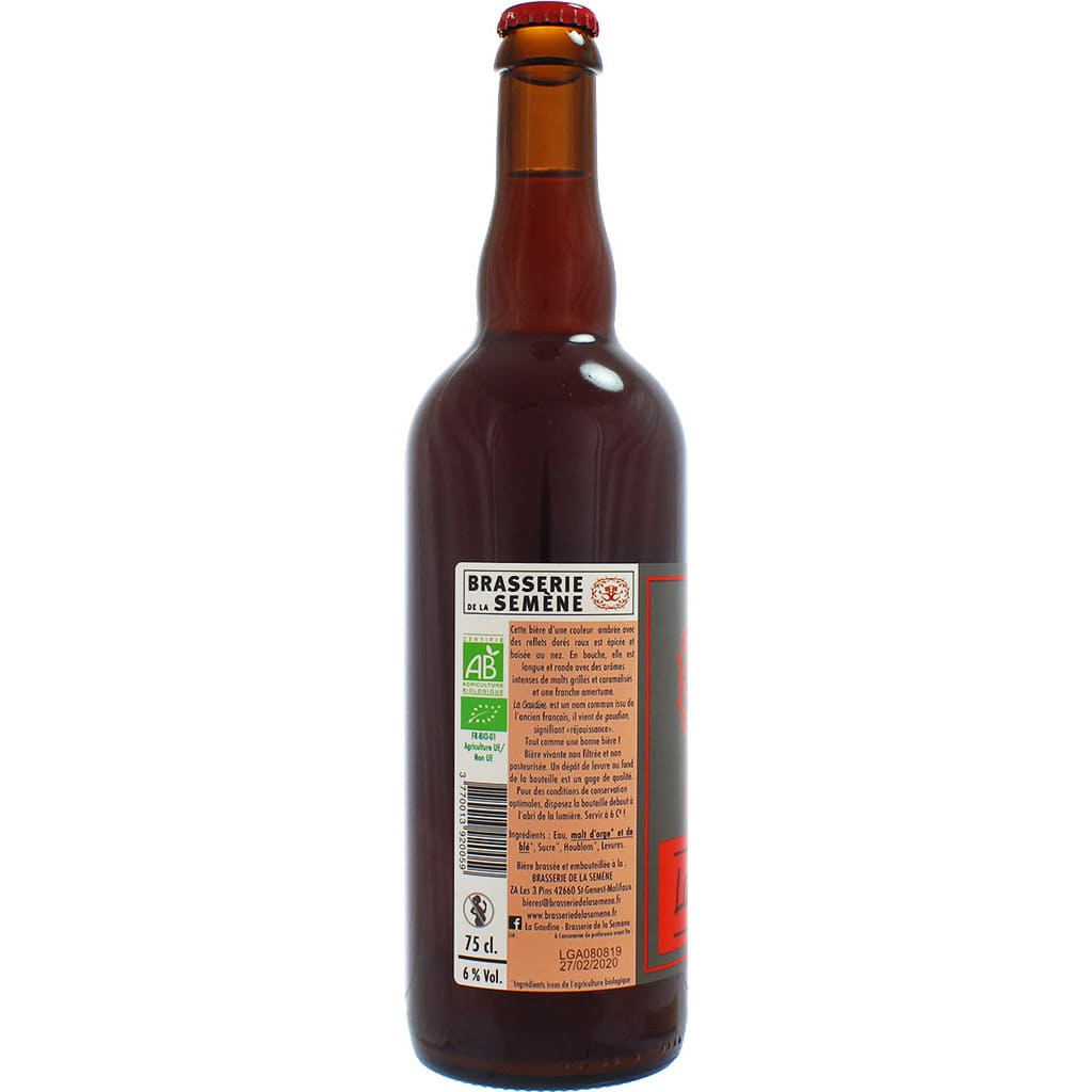 Bière La Gaudine Ambrée brassée par la brasserie de la Semène à Saint Genest Malifaux