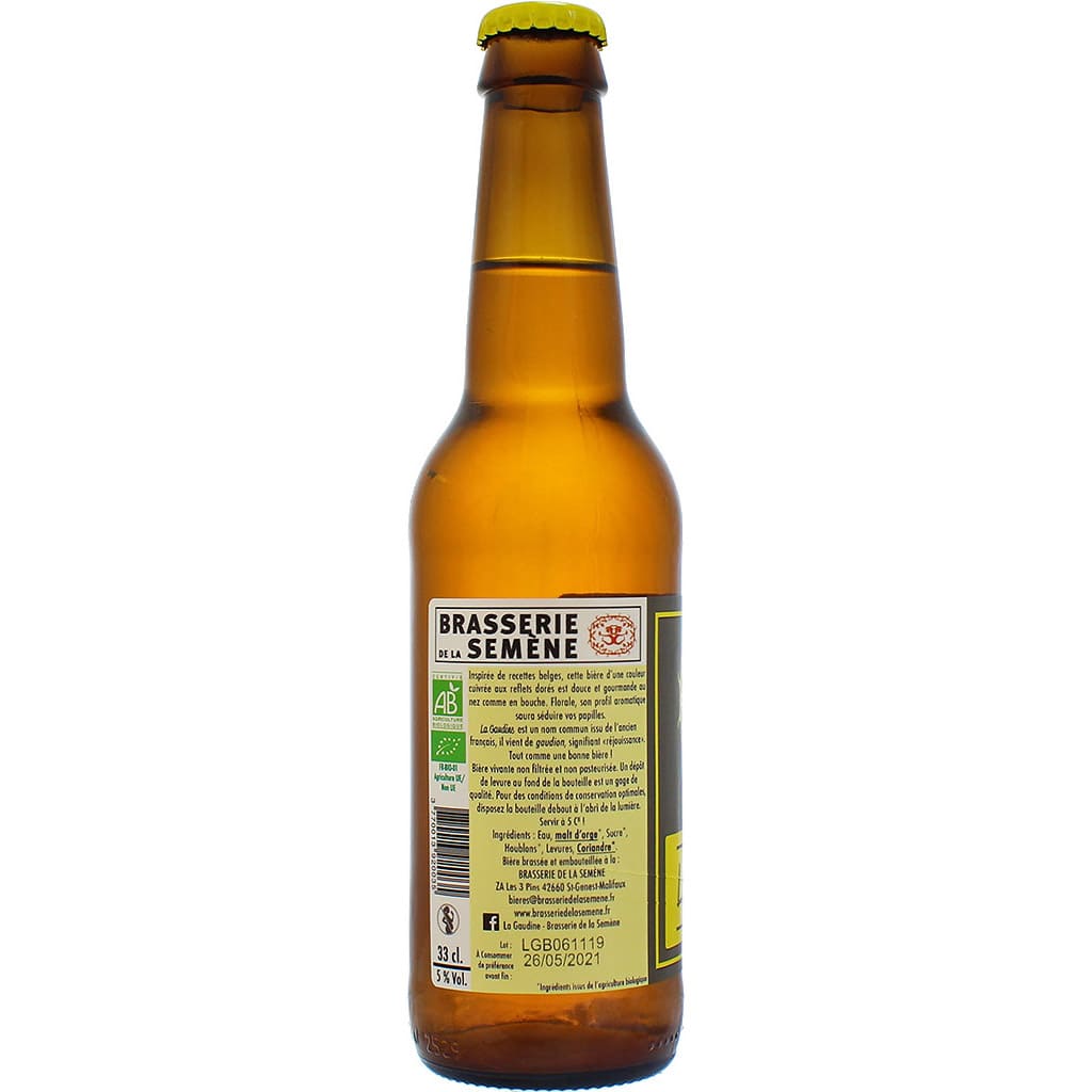 Bière La Gaudine Blonde brassée par la brasserie française de la Semène