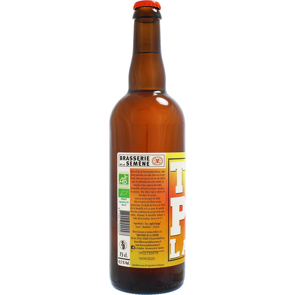 Bière Tropic Lager brassée par la brasserie de la Semène située dans la Loire