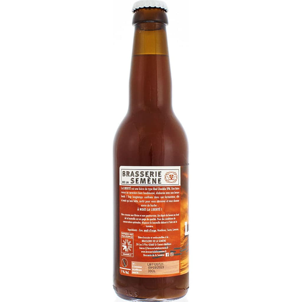 Bière Liberté Red Double Ipa brassée par la brasserie française de la Semène