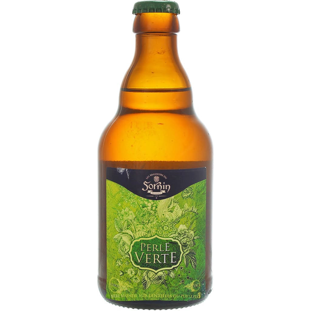 Bière Perle Verte par la brasserie française Les Brasseurs du Sornin à Pouilly-sous-Charlieu - ancienne étiquette