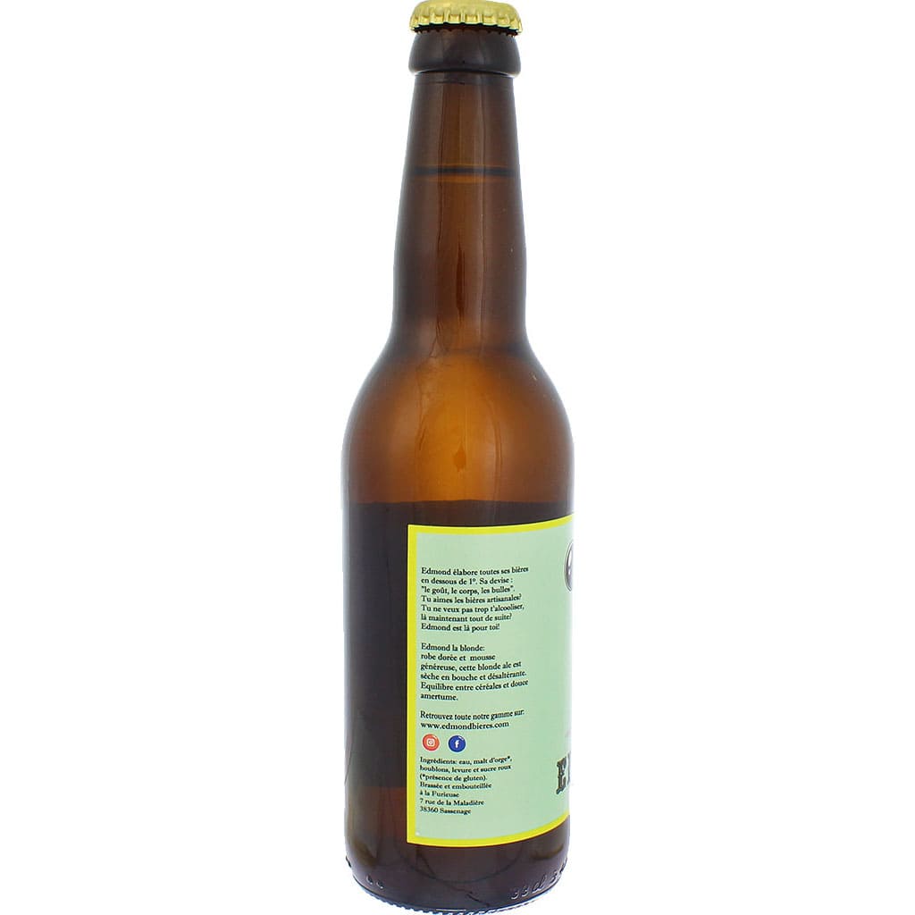 Bière Edmond Blonde Sans Alcool brassée par la brasserie française Edmond