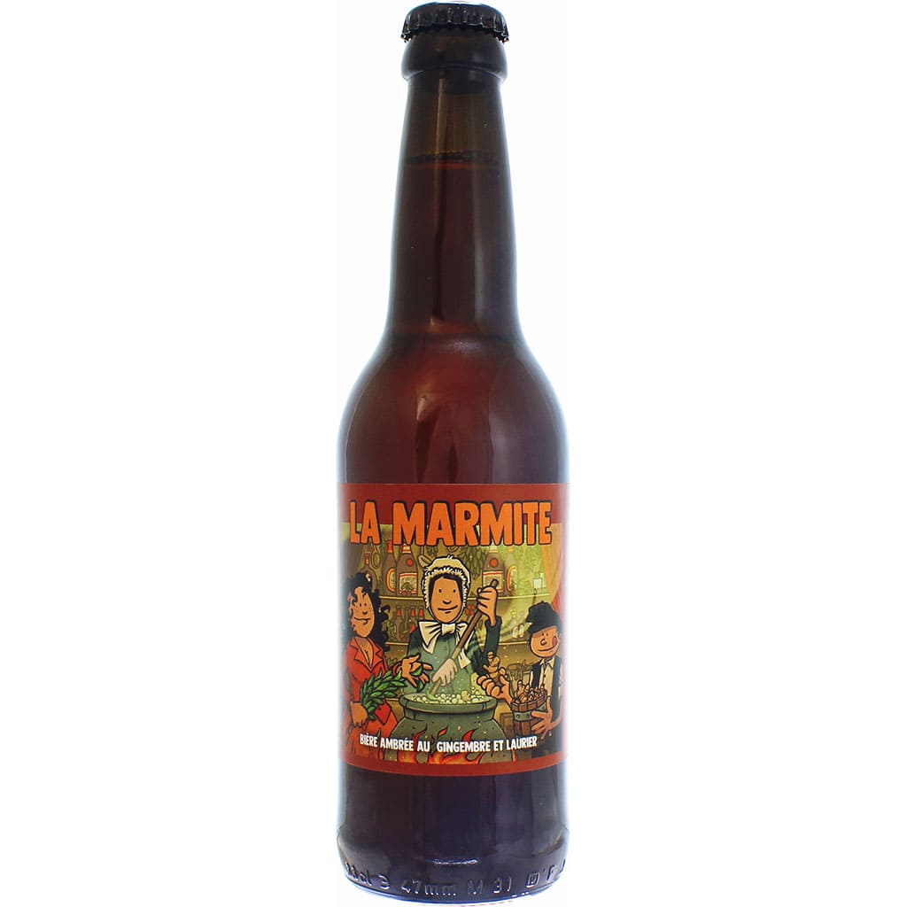 Bière La Marmitte Ambrée Gimbembre et Laurier brassée par La Canaille, France en 33cl