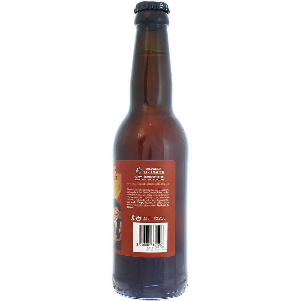 Bière La Marmitte Ambrée Gimbembre et Laurier brassée par La Canaille, France en 33cl