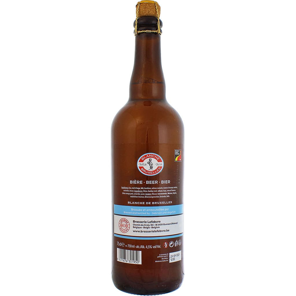 Bière Blanche de Bruxelles par la brasserie belge Lefebvre en 75cl
