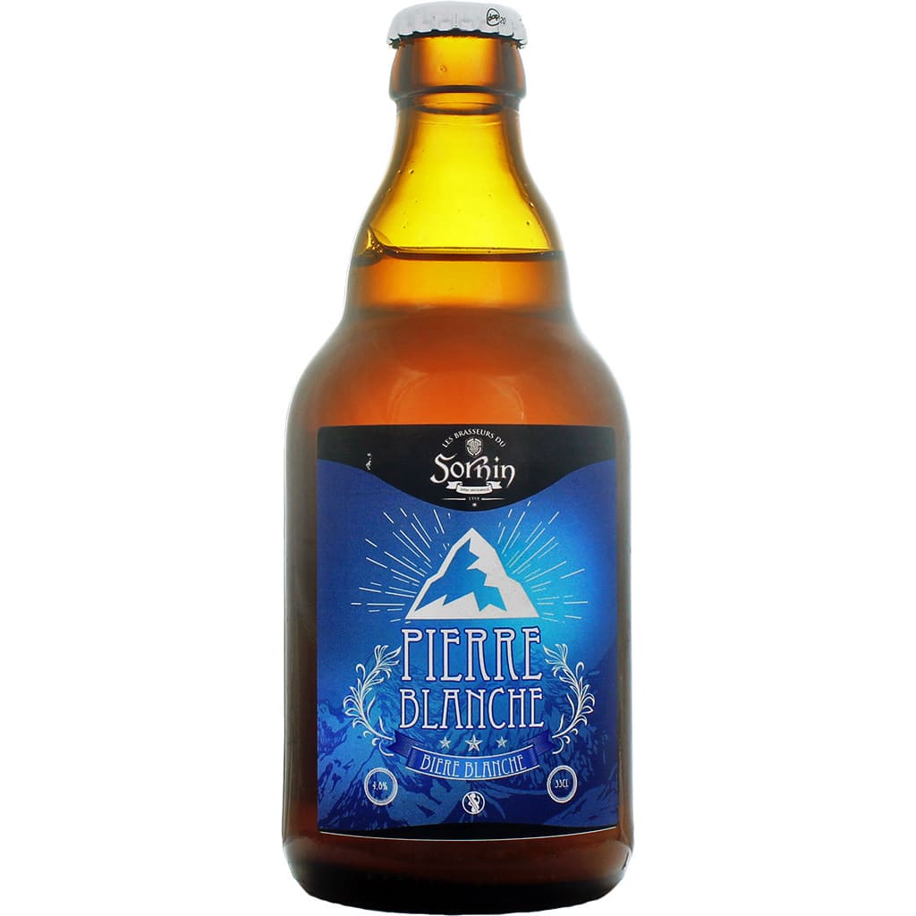 Bière française Pierre Blanche par Les Brasseurs du Sornin - ancienne étiquette