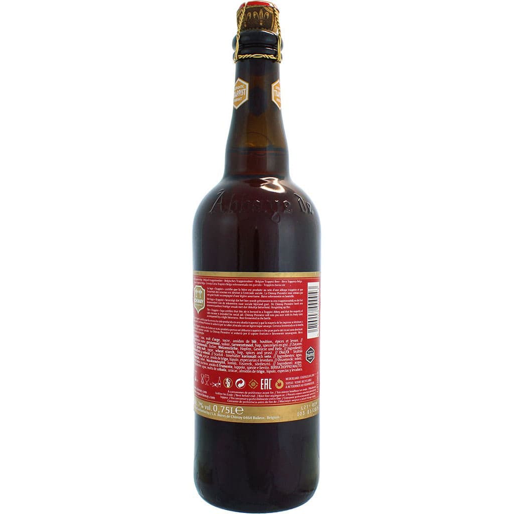 Bière Chimay Rouge Première par la brasserie belgique Abbaye de Chimay en 75cl