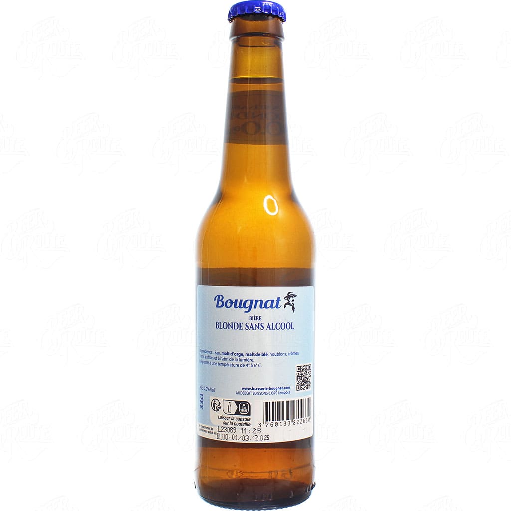 Bière Bougnat Blonde 0,0% brassée par la breasserie Bougnat à Lempdes dans le Puy-de-Dôme en France