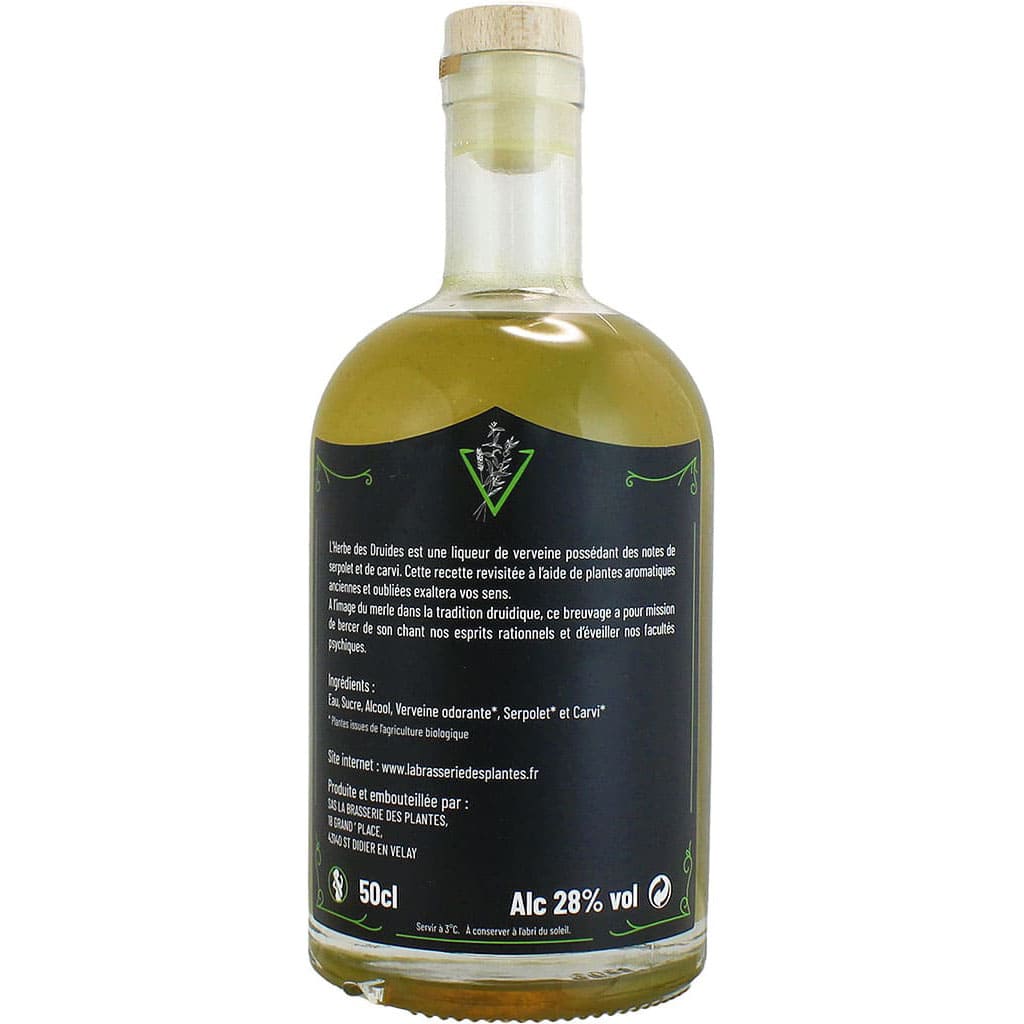 Liqueur de style verveine L'Herbe des Druides par Brasserie des Plantes, France en 50cl