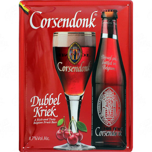 Corsendonk Dubbel Kriek - Plaque Métal Déco - Plaque Officielle de la brasserie Corsendonk