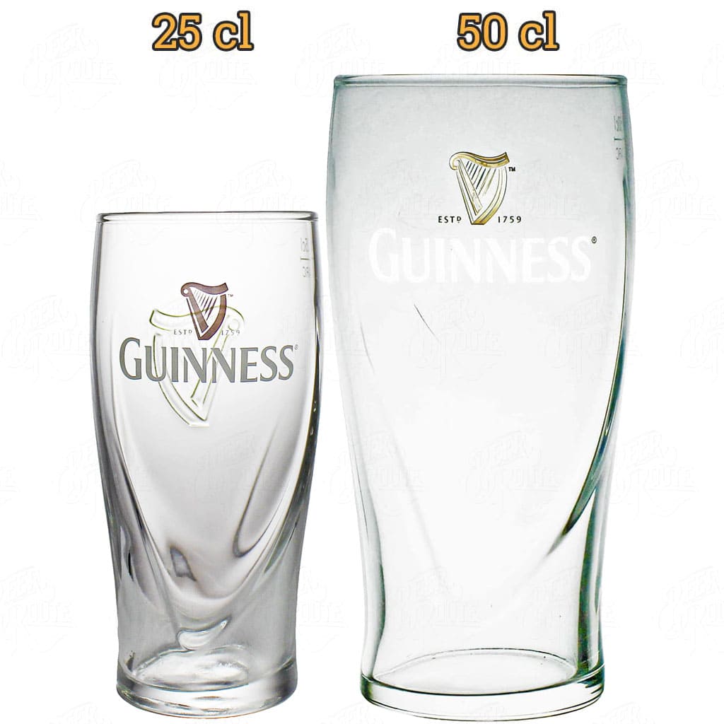 Verre à bière droit de la brasserie irlandaise Guinness différentes tailles