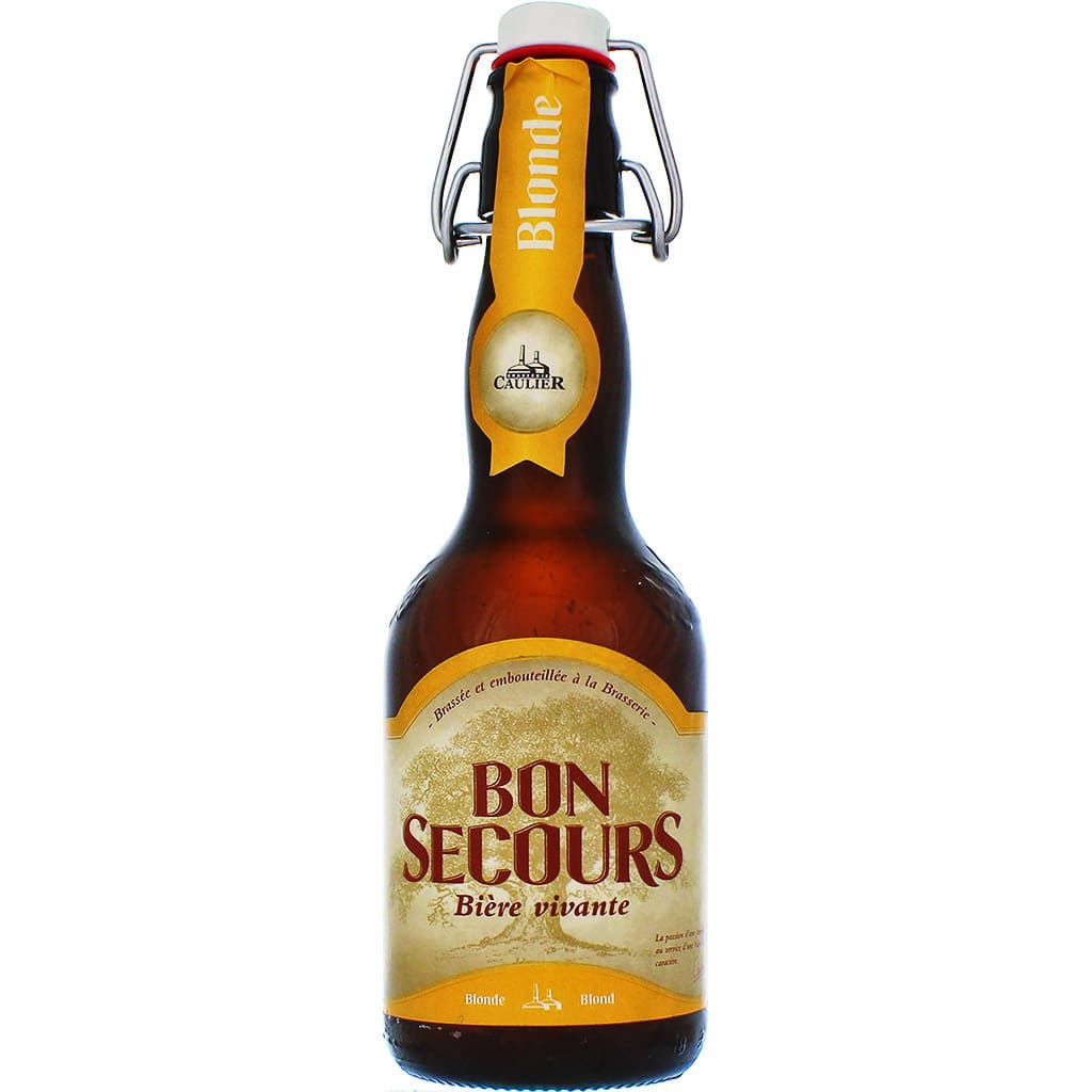 Bière Bon Secours Blonde par la brasserie belge Caulier ancienne étiquette