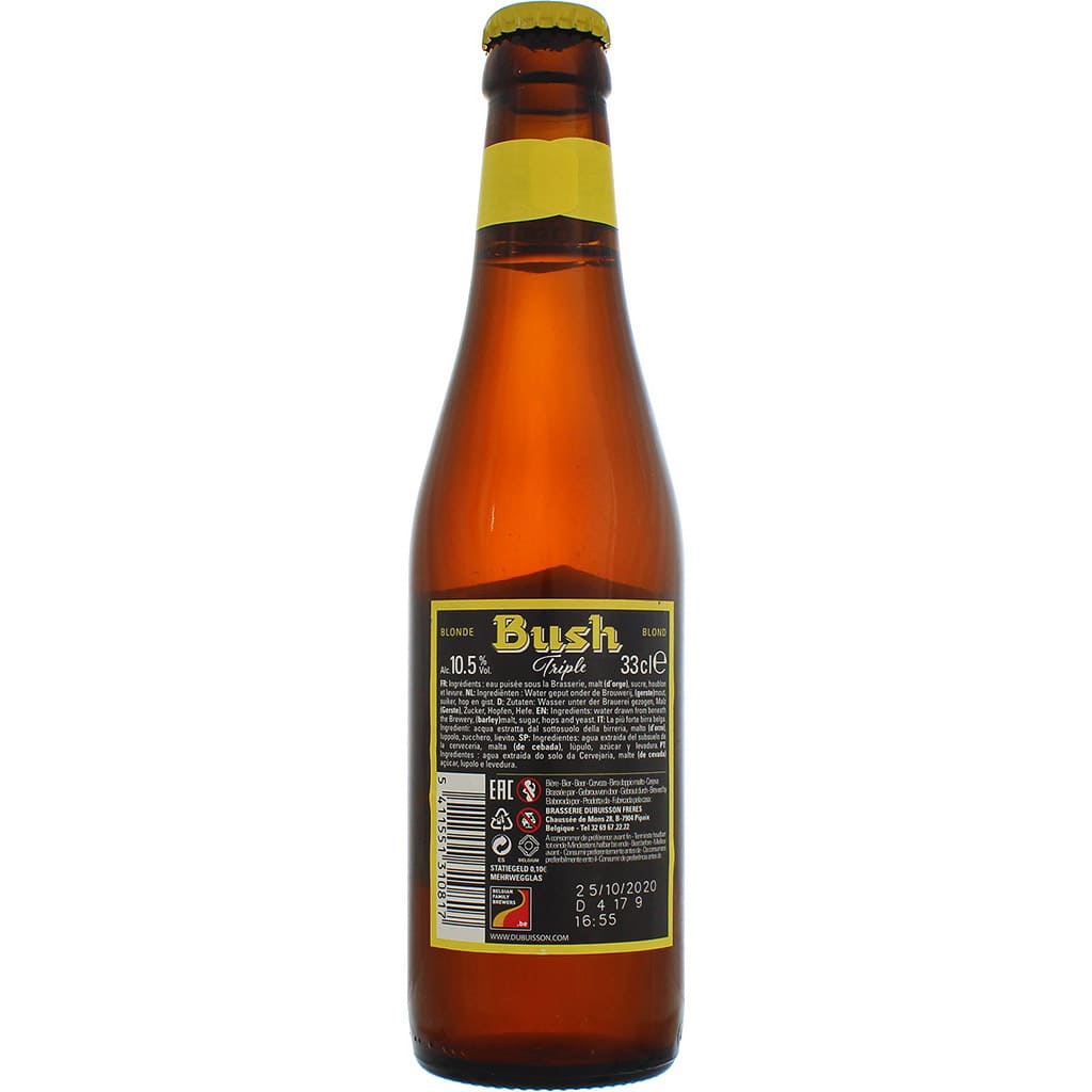 Bière Bush Triple Blonde brassée par Dubuisson, Belgique