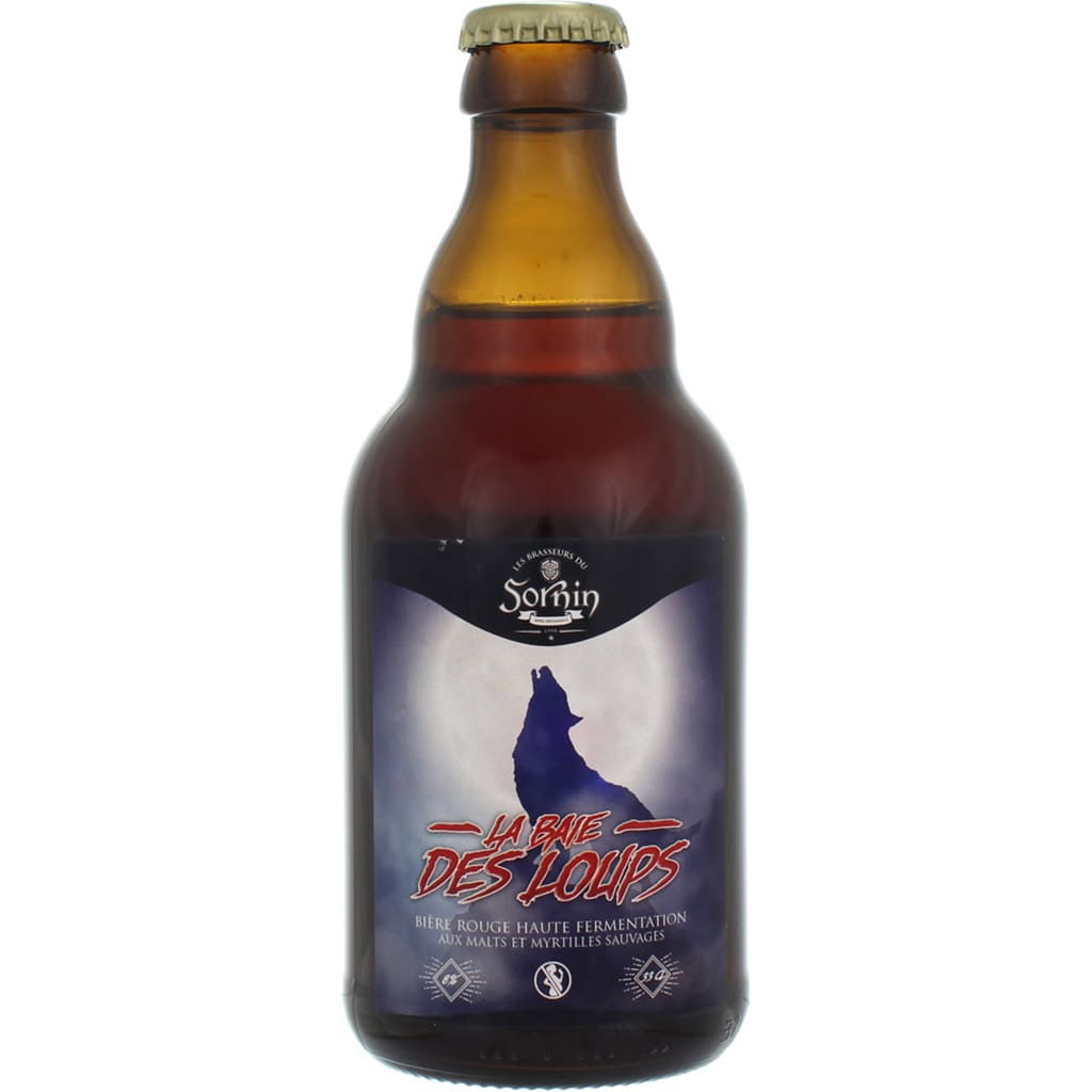 La Baie des Loups est une bières fruitée, aromatisée à la myrtille sauvage et possédant une robe rouge. Elle se distingue par son caractère légèrement acidulé sur des notes maltées. - ancienne étiquette