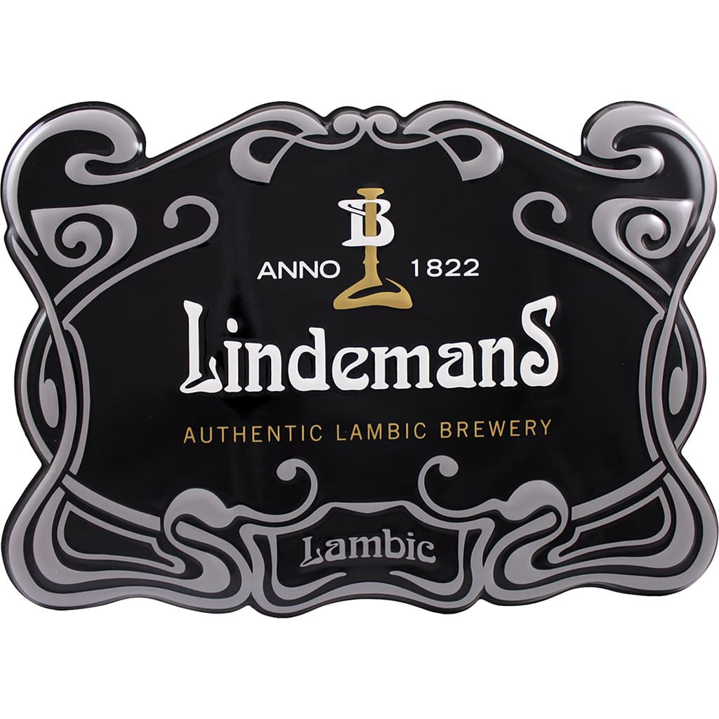 Plaque en métal de la brasserie Lindemans - Belgique